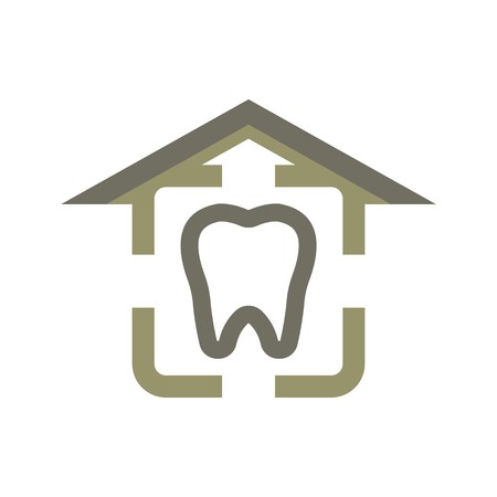 Dentist Logo tooth shape hospitalのイラスト素材