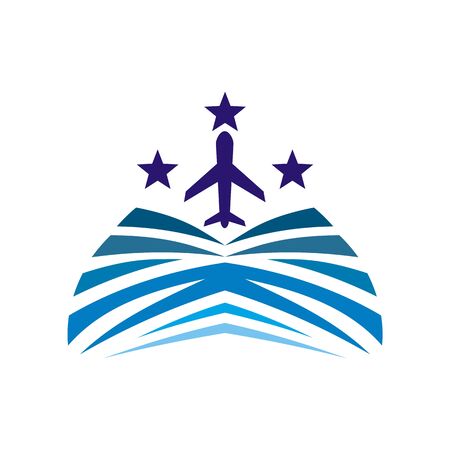 Vacation Travel Plane logo icon vectorのイラスト素材