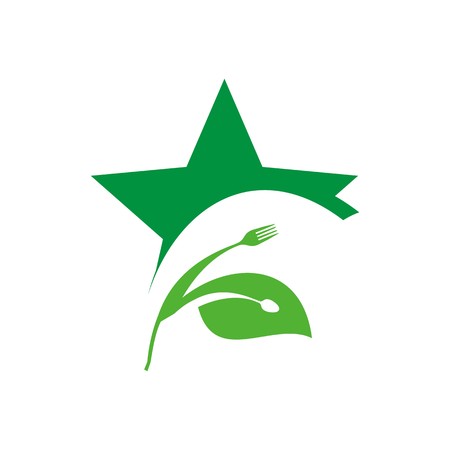 logo food cutlery star designのイラスト素材