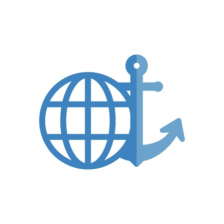 icon tools logo anchor sailor world design vector