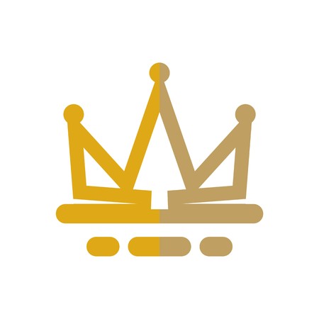 design crown gems gold majestic kingdom designのイラスト素材