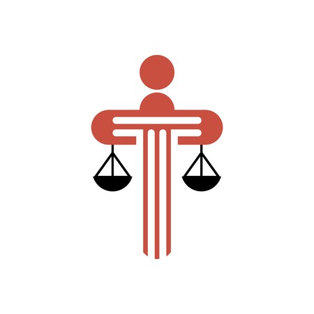 Law firm logo icon with vintage scale in balance symbol vectorのイラスト素材