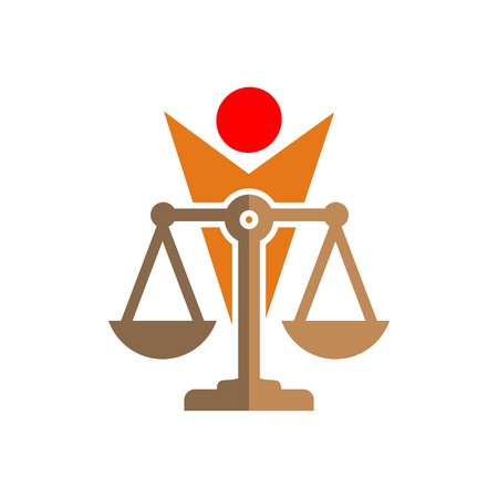 Law firm logo icon with vintage scale in balance symbol vectorのイラスト素材