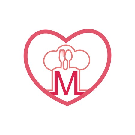 logo love vector icon cutlery symbolのイラスト素材