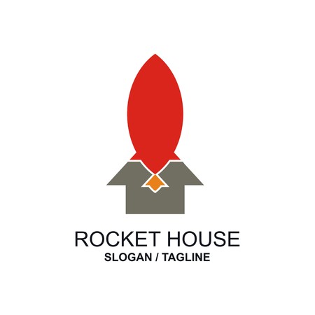 rocket symbol spaceship icon template design vectorのイラスト素材