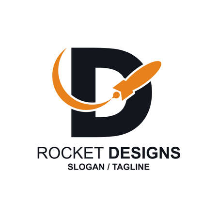 rocket symbol spaceship icon template design vectorのイラスト素材