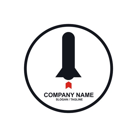 rocket symbol spaceship icon template design vectorのイラスト素材