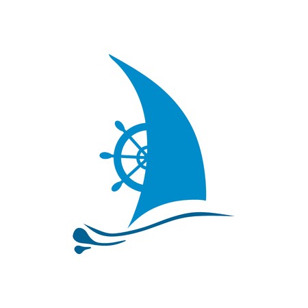 Symbol logo yacht icon transportation tools sailboat nauticalのイラスト素材