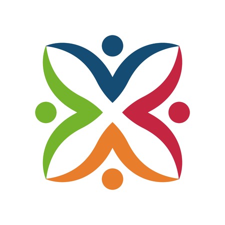 Colorful Teamwork logoのイラスト素材