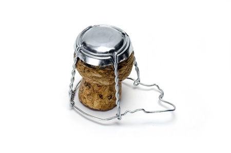 Champagne cork; isolated on white groundの写真素材