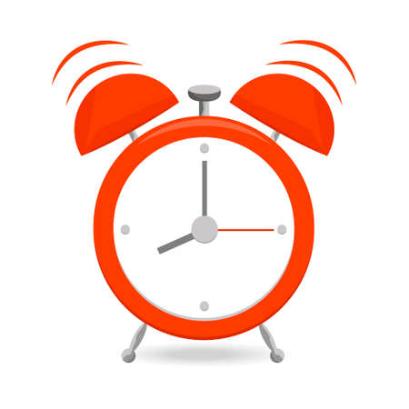 Red alarm clock with bells isolated on white backgroundのイラスト素材