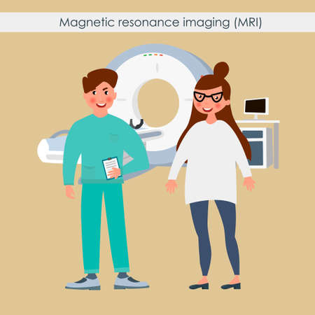 Doctor with young woman, Caring for the health of the woman. Vector illustrationのイラスト素材