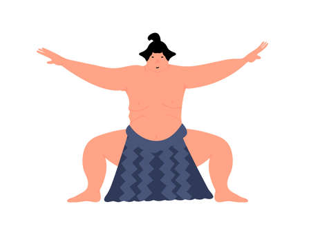 Sumo character. Sumo wrestler design. Vector illustrationのイラスト素材