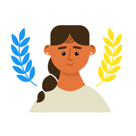 Support for Ukraine. no war. Patriotic female character. Support against fighting. Patriotic Spiritのイラスト素材