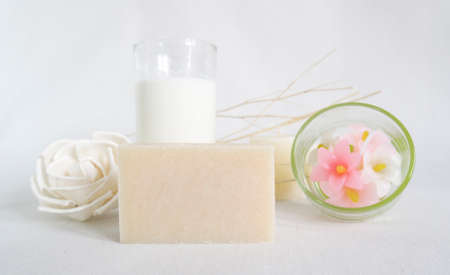 milk soapの写真素材