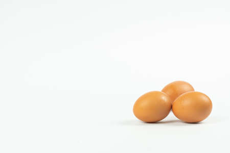 The eggs on a white backgroundの写真素材