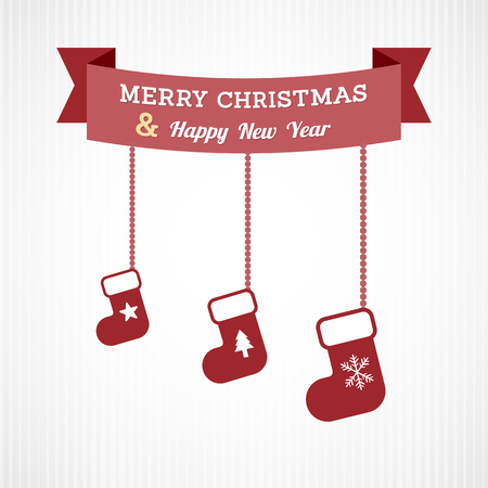 Merry Christmas and Happy New Yearのイラスト素材