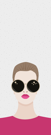Brunette woman with sunglassesのイラスト素材