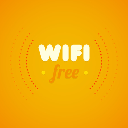Free wifi symbol with orange backgroundのイラスト素材