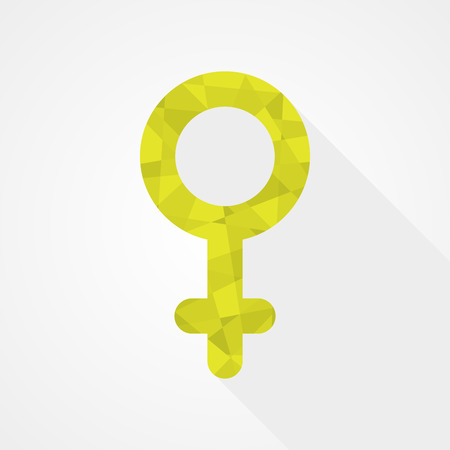 Female gender symbol. Low poly style. Flat designのイラスト素材