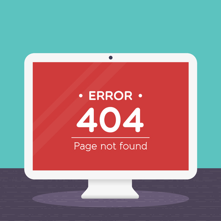 404 error page in desktop computerのイラスト素材