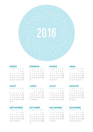 Calendar 2016. Week starts from Monday.のイラスト素材