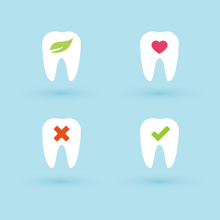 Set: flat dental iconsのイラスト素材