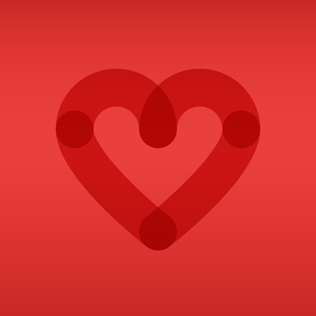 Heart icon. Love symbol. Flat design, vector illustrationのイラスト素材