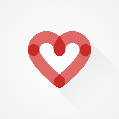 Heart icon. Love symbol. Flat design, vector illustrationのイラスト素材