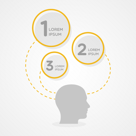 Human male head infographic in flat design.のイラスト素材
