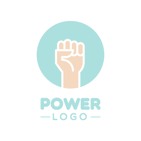 Fist up. Power concept. Vector illustration, flat designのイラスト素材