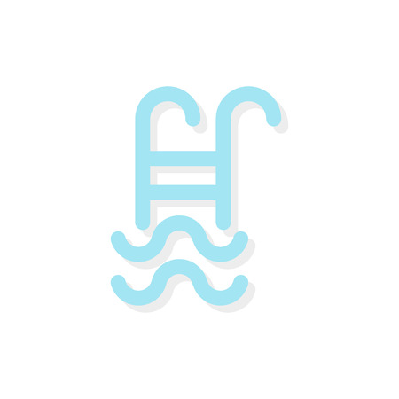 Pool ladder icon vector illustration, flat design.のイラスト素材