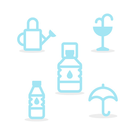 A Round line style on Minimal outline symbols Vector illustration, flat designのイラスト素材