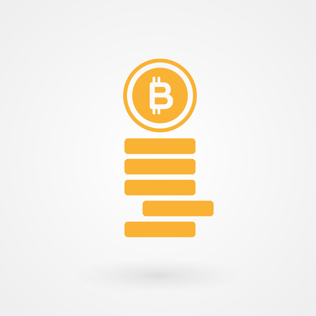 Bitcoins stack. Crypto currency concept. Digital currency. Vector illustration, flat designのイラスト素材