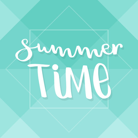 Summer time lettering. Vector illustration, flat designのイラスト素材