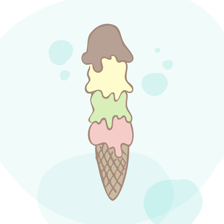 Hand drawn ice cream. Vector illustrationのイラスト素材
