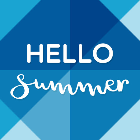 Hello summer lettering. Vector illustration, minimal designのイラスト素材