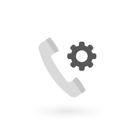 Retro telephone receiver icon isolated. Handset symbol. Settings sign. Vector illustration, flat designのイラスト素材