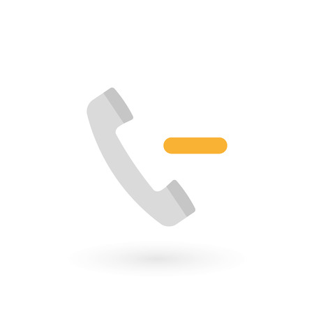 Retro telephone receiver icon isolated. Handset symbol. Negative sign. Vector illustration, flat designのイラスト素材