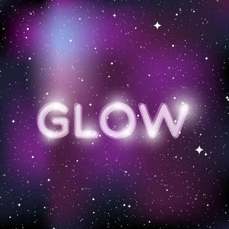 Star universe background. Quote: "Glow". Concept of galaxy, space, cosmos, nebula, space dust. Vector illustrationのイラスト素材