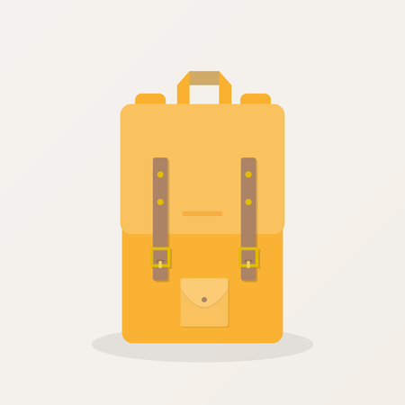 Isolated backpack icon. Rucksack for school, business, camping, street, travel and tourism. Vector illustration, flat designのイラスト素材