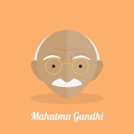 Mahatma Gandhi. Vector illustration, flat designのイラスト素材
