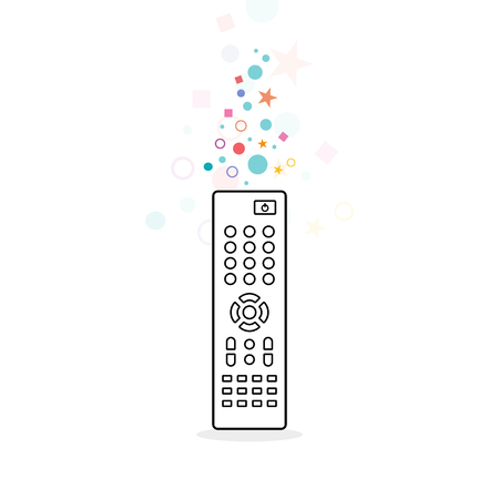 Remote control. TV remote controller. Concept of  entertainment, movies on demand, TV channels.Vector illustration, flat designのイラスト素材