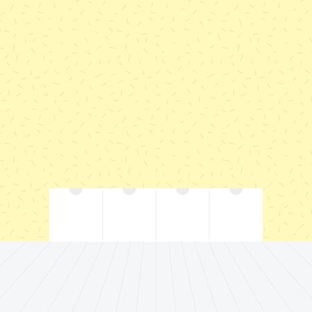 Nordic tv stand in modern empty room. Empty clean wall and wooden floor. Minimal living room. Home interior. Vector illustration, flat designのイラスト素材