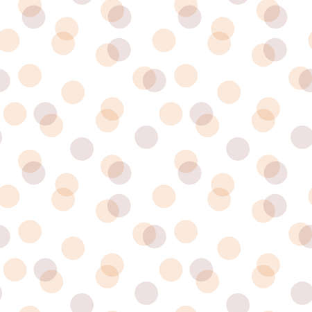 Overlapping polka dots. Seamless pattern. Neutral colors. Vector illustration, flat designのイラスト素材