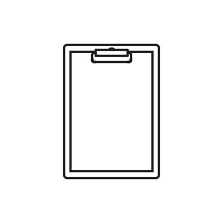 Clipboard icon. Black outline. Vector illustration, flat designのイラスト素材