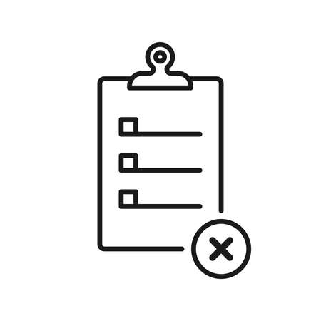 Clipboard icon. Check cross. Check list. Vector illustration, flat designのイラスト素材