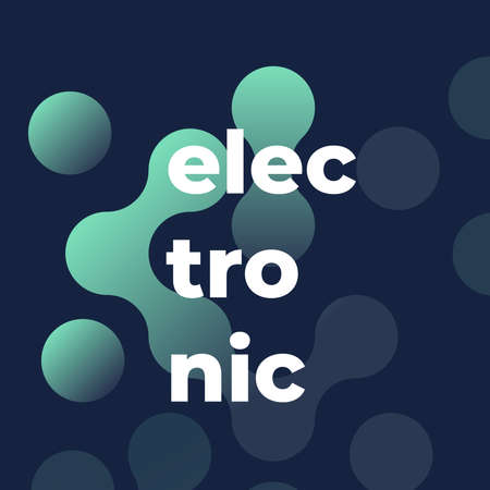 Electronic music. Abstract geometrical poster. Square format. Vector illustration, flat designのイラスト素材