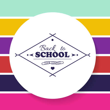 Multicolored stripes background banner. Back to school. Vector illustration, flat designのイラスト素材