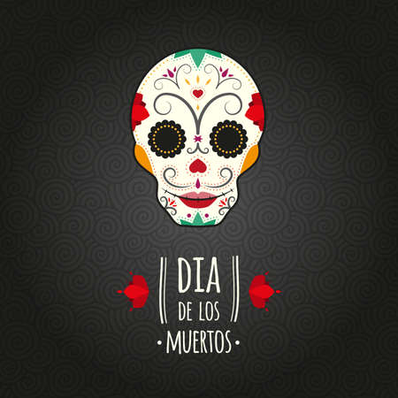 Day of the Dead. Day of the Dead. Colorful skull symbol. Vector illustration, flat designのイラスト素材